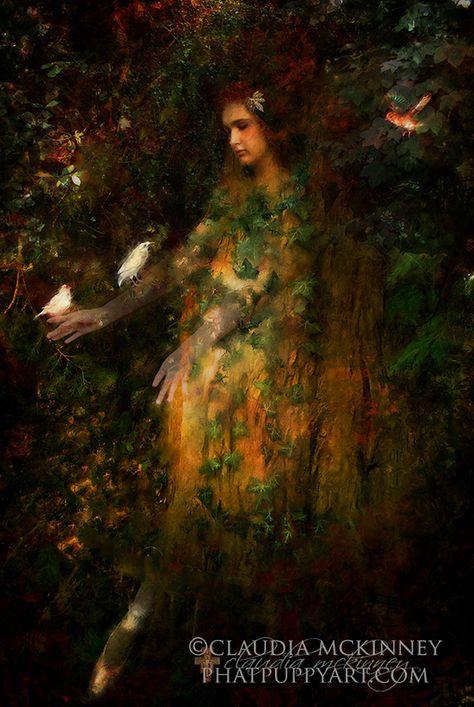 Nature Speaks by Phatpuppy Art Earth Mother, Forest Spirit, Pre Raphaelite, Forest Fairy, Arte Popular, Green Man, Enchanted Forest, Larp, Dark Art