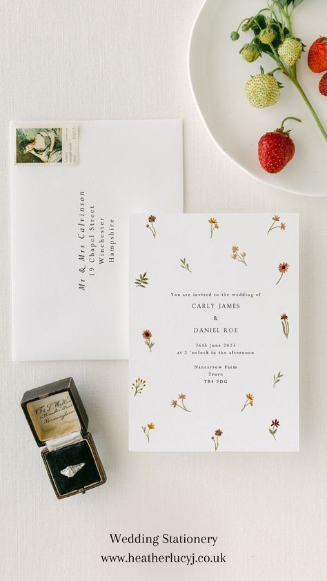 Wildflower Wedding Invites | Floral Invitations Whimsical Wedding Invitations, Garden Wedding Invitation, Floral Wedding Stationery, Minimal Font, Free Wedding Invitation Templates, Minimal Wedding Invitation, Wildflower Wedding Invitations, Summer Wedding Invitations, Spring Wedding Invitations