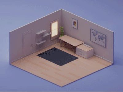 Isometric Animation Gif, Room Animation, Isometric Room, Animation Gif, Perfect Room, Isometric Art, Isometric Design, Isometric Illustration, 3d Interior