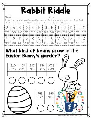 Easter Math Worksheets, Worksheets 2nd Grade, Easter Worksheets, Easter School, Easter Math, Spring Math, Ela Activities, Second Grade Math, Math Methods