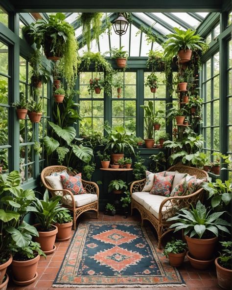 20 Boho Style Sunroom Room For The Ultimate Oasis – ToolzView Green House Room, Sunroom Plants Decor, Sunroom Plants, Green Sunroom, Bohemian Sunroom, Boho Sunroom Ideas, Greenhouse Room, Solarium Room, Sunroom Greenhouse