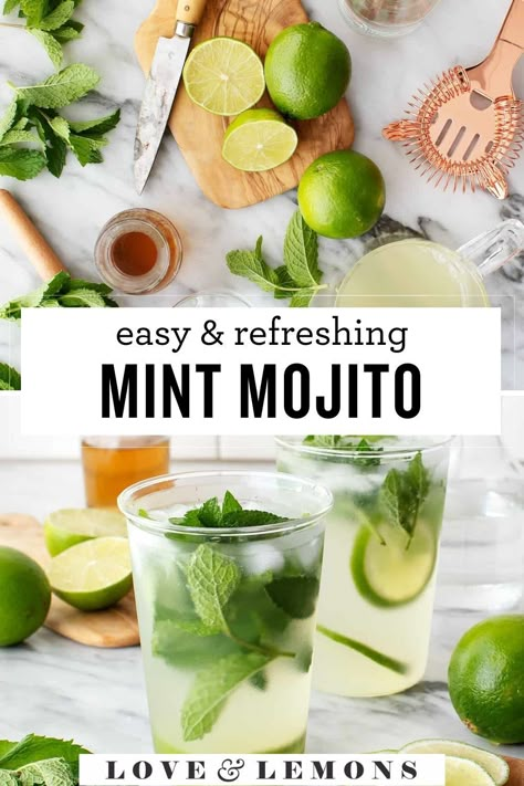 If you're in the mood for a fun summer drink, this mint mojito recipe is just what you need! It's refreshing, delicious, and super easy to make. Fresh Mint Mojitos, How To Make Mojito At Home, Mojito Recipe Pitcher, Best Mojito Recipe, Easy Mojito Recipe, Mojito Recipes, Mojito Recipe Classic, Lemons Recipes, Mojito Ingredients