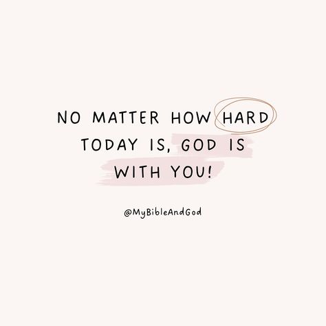 A little reminder, words of comfort and strength. No matter the challenges you’re facing, you are not alone; God is with you! Life throws curveballs, and we all experience hardship. The Bible acknowledges this reality in Ecclesiastes 4:8: “Better two than one, because they have a good reward for their work.” The good news is that God is always with us, even during struggles. Deuteronomy 31:6: “Be strong and courageous. Do not be frightened, and do not be dismayed, for the Lord your God is ... Gods Motivational Quotes, Gods Got This Quotes Strength, Gods Not Done With You, The Lord Is With You, Word Of Encouragement Bible Verse, God Is With You Quotes, Gods Strength Quotes, Christian Bible Quotes Inspirational, God Encouragement Quotes