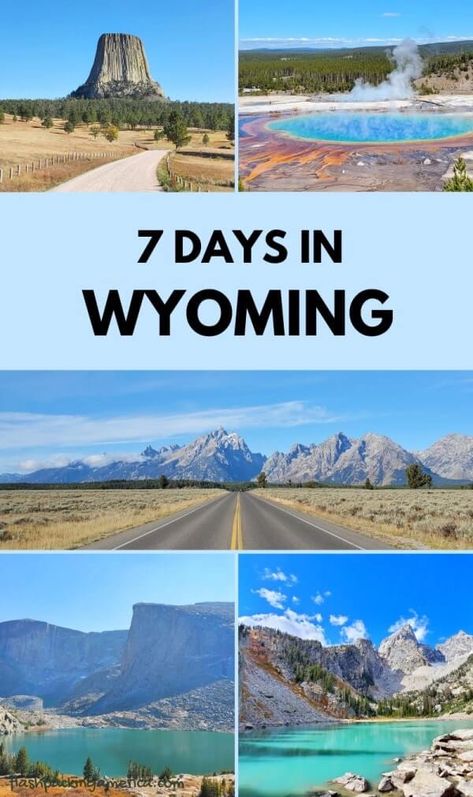 7 days in Wyoming road trip: Driving across Wyoming with a 1 week Wyoming itinerary ⛰ Wyoming travel blog - Flashpacking America Wyoming Itinerary, Things To Do Pictures, Wyoming Travel Road Trips, Wyoming Aesthetic, Wyoming Road Trip, Wyoming Hiking, Things To Do In Wyoming, Mountains Wyoming, Road Trip Out West