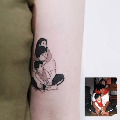 Tattoo Small Cute, 27 Tattoo, Small Sister Tattoos, Sibling Tattoos, Bicep Tattoo, Family Tattoo, Inspiration Tattoos, Dad Tattoos, Music Tattoos