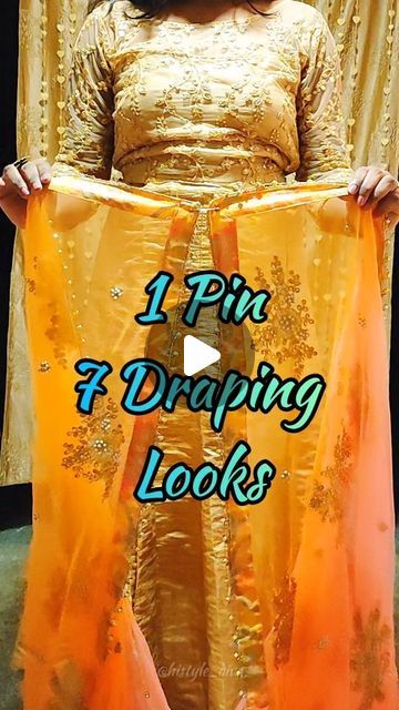 Lehenga Dupatta Drape, Dupatta Draping Styles On Gown, Lehenga Draping Styles, Lehenga Dupatta Draping Style, Dupatta Draping Style, Dupatta Draping Styles, Dupatta Styling, Gown Style Dress, Dupatta Draping