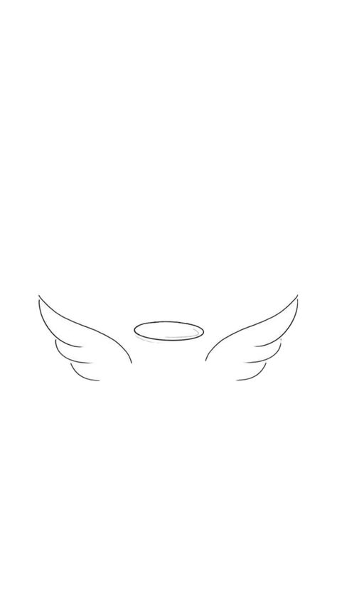 Angel Wing Doodle, Easy Wings Drawing, Wings Fine Line Tattoo, Angel Wings Drawing Simple, Fine Line Angel Wings Tattoo, Small Guardian Angel Tattoos, Simple Angel Tattoos, Heart With Wings Tattoo, Guardian Angel Tattoo