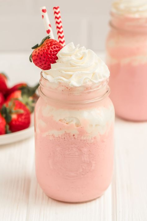 Fresh Strawberry Milkshake Recipe - Frugal Mom Eh! Strawberry Milkshake Recipe, Milkshake Recipe Strawberry, Strawberry Drinks, Milkshake Recipe, Frugal Mom, Easy Drink Recipes, Pineapple Smoothie, Milkshake Recipes, Milk Shakes