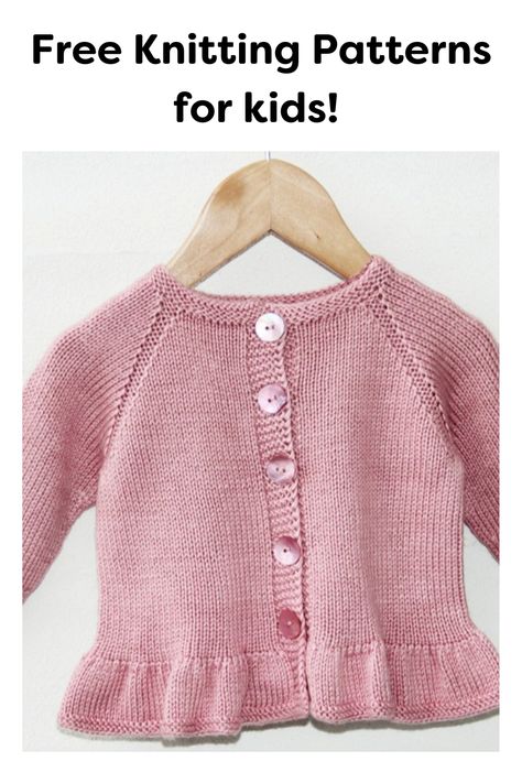 Free Pattern - Knitted Cardigan For kids! Free Patterns For Baby Sweaters, Knitting For Baby Girl, Baby Girl Cardigan Knitting Pattern Free, Baby Cardigans To Knit Free Pattern, Baby Girl Sweater Knitting Pattern, Girls Cardigan Knitting Pattern Free Children, Knit Baby Cardigan Pattern Free, Kids Cardigan Knitting Pattern, Easy Baby Cardigan Knitting Pattern Free