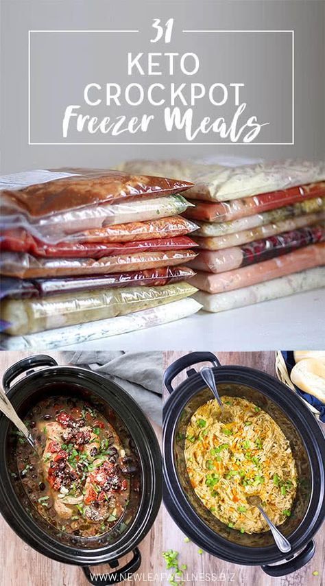 Freeze Meals, Crockpot Freezer Meals, Keto Crockpot, Keto Crockpot Recipes, Keto Meal Prep, Diet Vegetarian, Freezer Cooking, Keto Meals, Crockpot Meals