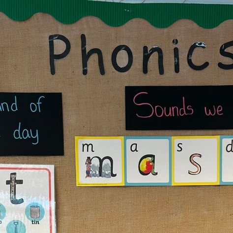 Phonics Wall Display Classroom, Phonics Display, Phonics Wall, Early Years Teacher, Early Years Foundation Stage, Early Years Educator, Early Years Classroom, Eyfs Classroom, Jolly Phonics