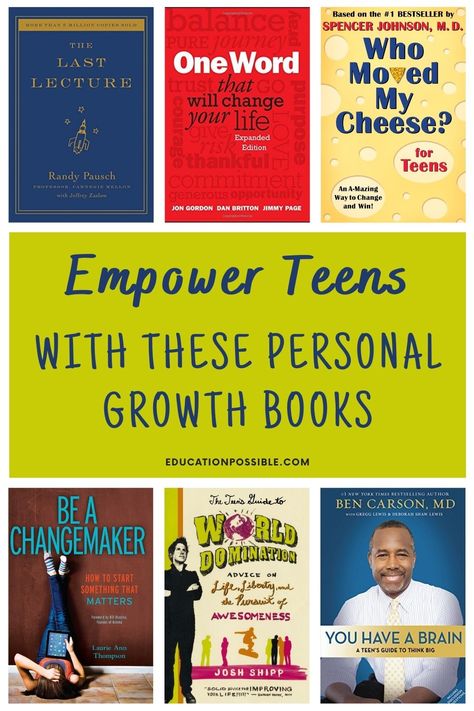 Middle School Reading List, Books For Teen Boys, Journal Prompts For Teens, Growth Mindset Book, Homeschool Highschool, Best Books For Teens, Mindfulness Books, Growth Books, Personal Growth Books