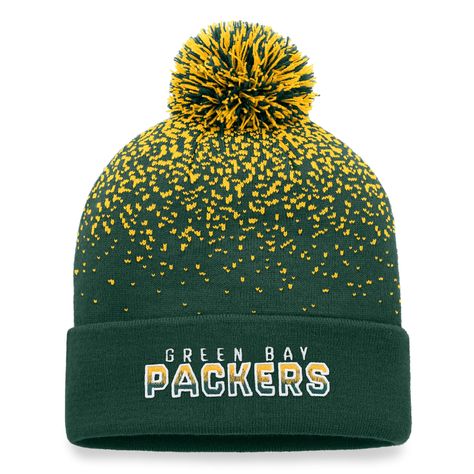 When the weather turns cold, cover your head in Green Bay Packers spirit with this Iconic cuffed knit hat from Fanatics Branded. It features a gradient pattern and a fluffy pom that match the Green Bay Packers graphics. The stretch design also creates a snug fit for cozy warmth. Pittsburgh Steelers Hats, Green Bay Packers Hat, Packers Gear, Green Bay Packers Logo, Gradient Pattern, Nfl Green Bay, Nfl Packers, Shield Design, Mens Green