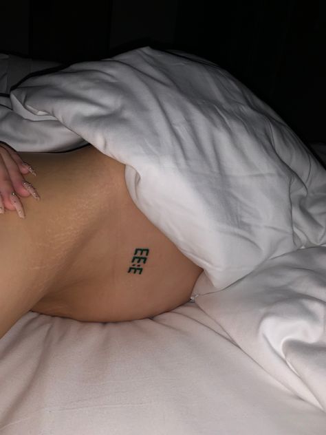 picture of small 333 tattoo on woman 777 Back Tattoo, Angle Number Tattoo Placements, Number Tattoos For Women, Angel Number 333 Tattoo, Small Tattoos Angel, 333 Angel Number Tattoo Ideas, 333 Tattoos, Small Number Tattoo, 333 Angel Number Tattoo