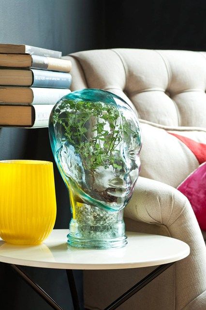 Terrarium - Hipster Style Home Ideas – Retro Interior Ideas (houseandgarden.co.uk) Hipster Home, Glass Head, Blackboard Wall, Retro Interior, Secret Gardens, Ceramic Animals, The Balcony, Retro Home Decor, Coffee And Books