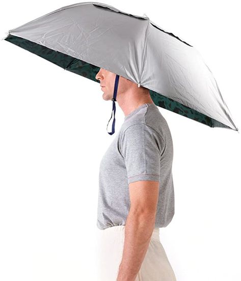 Amazon.com : Luwint 36'' Diameter Elastic Fishing Gardening Folding Umbrella Hat Headwear (Upgraded Silver) : Sports & Outdoors Summer Gadgets, Head Umbrella, Umbrella Hat, Beach Costume, Summer Umbrella, Fishing Umbrella, Rain Protection, Furniture Feet, Cat Condo