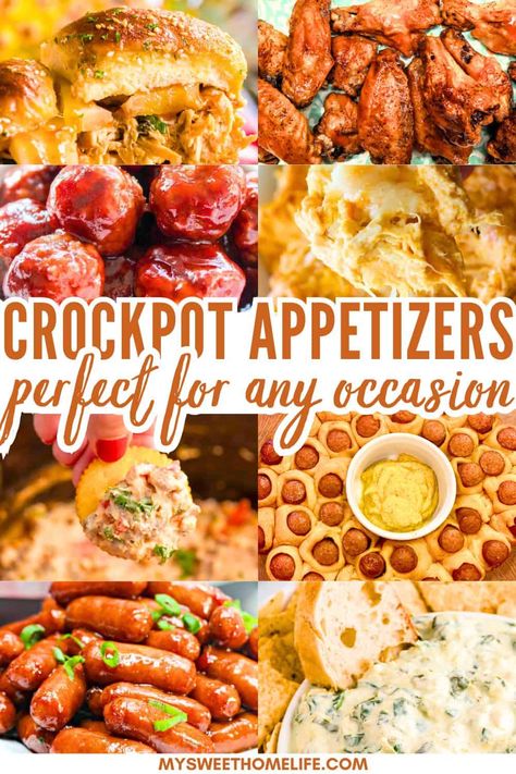 Effortless entertaining is just a crockpot away! Discover these 25 favorite appetizer recipes perfect for any occasion. Mini Crockpot Appetizer Recipes, Host Snack Ideas, Appetizer Recipes Birthday, Easy Tailgate Meals, Easy Fresh Appetizers, Hot Crockpot Appetizers, Crockpot Foods For Party, Simple Crockpot Appetizers, Crock Appetizers