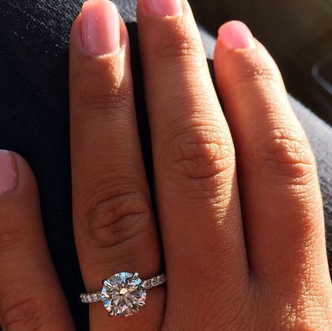 Elegant Wedding Rings, Pave Diamond Engagement Rings, Round Solitaire Engagement Ring, Engagement Ring Inspiration, Future Engagement Rings, Beautiful Wedding Rings, Dream Engagement, Dream Engagement Rings, Engagement Rings Round