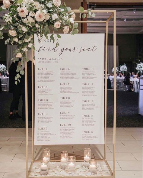 Wedding Seating Chart, Gold Seating Chart, Large Seating Chart, Seating Plan Ideas, Kindly Find Your Seat Seating Chart Board, Diy Seating Chart, Seating Chart Wedding Diy, Table Seating Plan, Wedding Table Seating Chart, Bridal Shower Menu, Wedding Seating Plan, Wedding Seating Chart Template, Find Your Seat