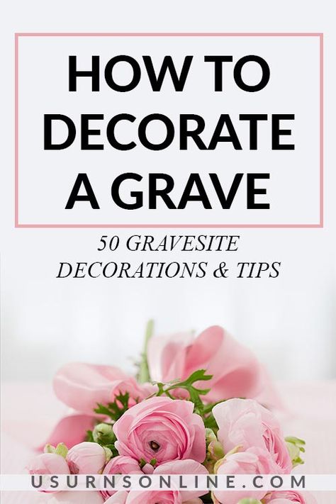 How to Decorate a Grave: 50 Gravesite Decorations & Tips » Urns | Online Diy Grave Blankets, Cemetary Ideas, Diy Headstone, Graveside Decorations, Cemetary Decorations, Headstones Decorations, Grave Headstones, Gravesite Decorations, Memorial Day Decorations