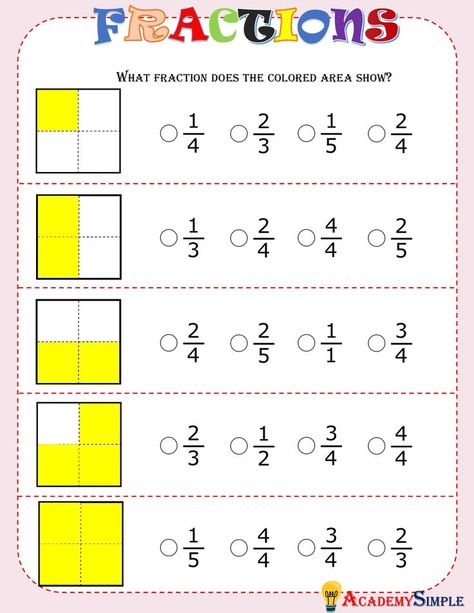 Fractions For Kids, Whole Watermelon, Math Word Wall, Math Fractions Worksheets, Learning Fractions, Above The Line, First Grade Math Worksheets, Teaching Fractions, Math Sheets