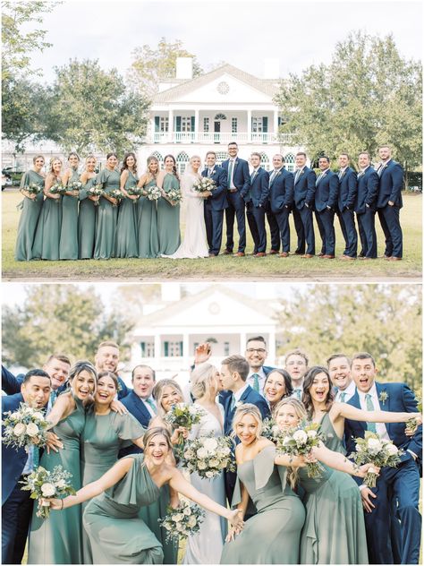 Safe And Blue Wedding, Southern Wedding Colors, Green Asthetics Wedding, Bridal Party In Green, Wedding Colors With Eucalyptus, May 2024 Wedding, September Wedding Party Colors, Good Wedding Colors, Summer Sage Wedding