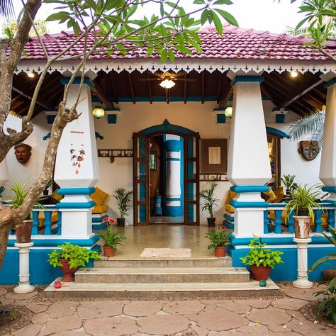 Andaluzia Homestay: Heritage villa in North Goa | LBB Goa Portuguese Villa, Portuguese House, North Goa, Indian Room Decor, Indian Home Interior, Kerala House Design, Kerala Houses, Traditional House Plans, House Plants Decor