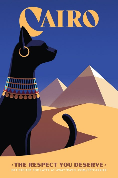 Thomas Danthony, Egyptian Poster, Egypt Cat, Egyptian Drawings, Egypt Poster, Cats Design, Afrique Art, Cat Power, 2023 Art