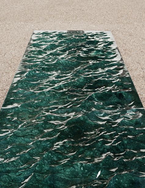 Mathieu Lehanneur | Liquid Marble Series, Petite Loire Mathieu Lehanneur, Liquid Marble, Haikou, Artistic Installation, Water Ripples, Green Water, Water Art, Ceramic Jars, Green Marble