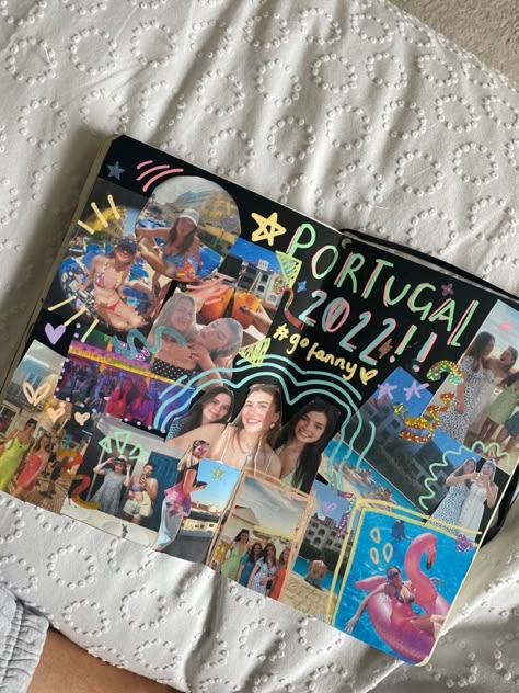 Adventure Book Ideas, Senior Scrapbook Ideas, School Memories Scrapbook, Senior Year Scrapbook, Diary Inspiration, Scrapbook Art Journal, Friend Scrapbook, Summer Journal, Memories Book