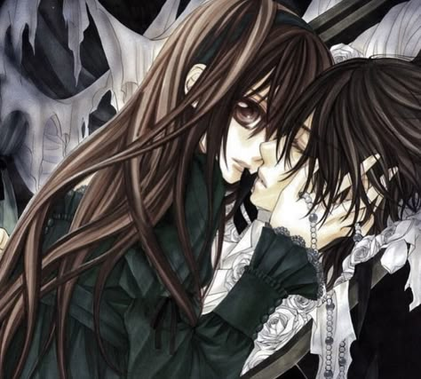 Yuki And Kaname, Anime Vampire Knight, Vampire Knight Yuki, Blingee Emo, Vampire Night, Matsuri Hino, Kaname Kuran, Vampire Knights, Cybergoth Anime