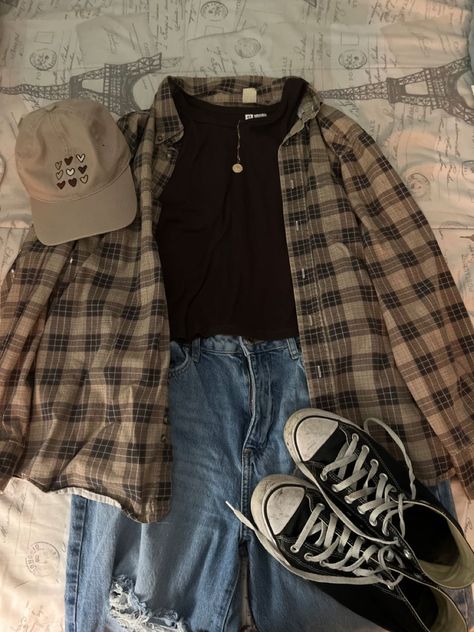 Fall Aesthetic Outfit, Flannel Outfits, Back To School Outfit, Downtown Outfits, Swaggy Outfits, Tomboy Fashion, 가을 패션, Really Cute Outfits, Outfit Inspo Fall