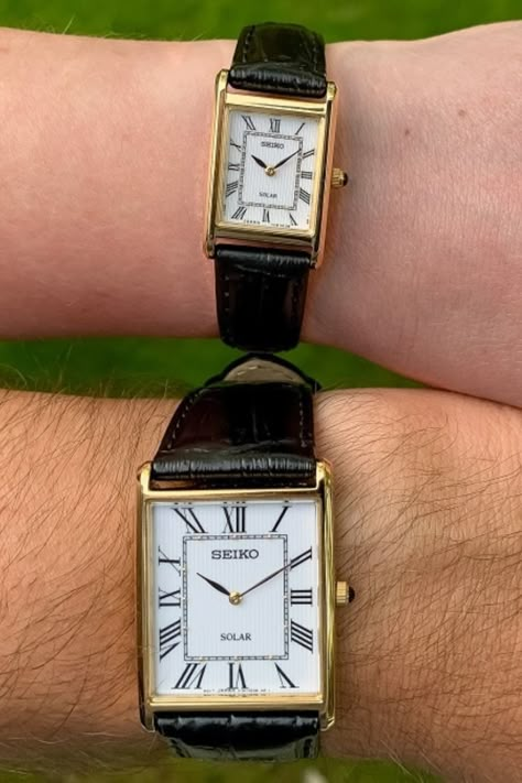 Seiko Tank, Vintage Cartier Watch, Watch With Leather Strap, Tank Watch, Diamond Bracelet Design, Wrist Accessories, Cartier Tank, Cartier Watch, Europe Trip