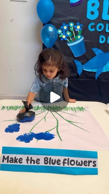 Colourful Classroom Decor, Blue Day Activity For Nursery, Coloring Day Activities, Color Day Activities For Preschool, Blue Colour Worksheet For Preschool, Blue Color Day Decoration In School, Colors Day Activities, Blue Day Ideas For Preschool, Color Days For Kindergarten