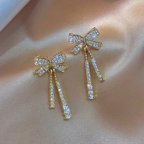 Tassel Drop Earrings, Long Drop Earrings, Heart Drop Earrings, Silver Pin, Bow Earrings, Birthday Jewelry Gift, Square Earrings, Crystal Drop Earrings, Crystal Drop