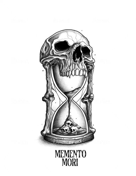 Momento Mori Skull Tattoo, Memento Mori Back Tattoo, Memento Mori Tattoo Design, Tattoo Mort, Skull Hourglass Tattoo, Hourglass Tattoo Design, Momento Mori Tattoo, Memento Mori Tattoo Ideas, Scientific Tattoo