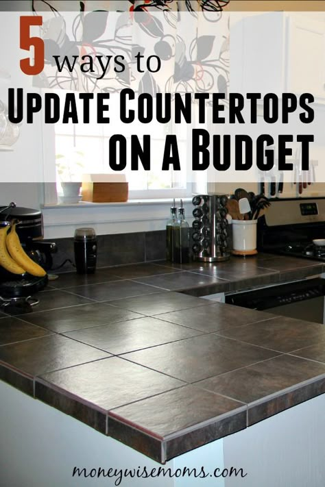 Update Countertops, Countertops On A Budget, Best Kitchen Countertops, Easy Home Improvement Projects, Easy Home Improvement, Kitchen Diy Makeover, Tile Countertops, Organizing Hacks, Diy Kitchen Decor