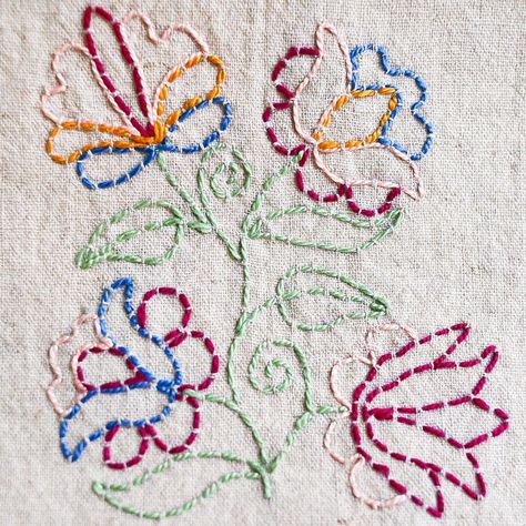 Run Don't Walk Running Stitch Running Stitch Embroidery, Couching Embroidery, Crewel Embroidery Tutorial, Couching Stitch, Crewel Embroidery Patterns, Hungarian Embroidery, Crewel Embroidery Kits, Embroidery Stitch, Basic Embroidery Stitches