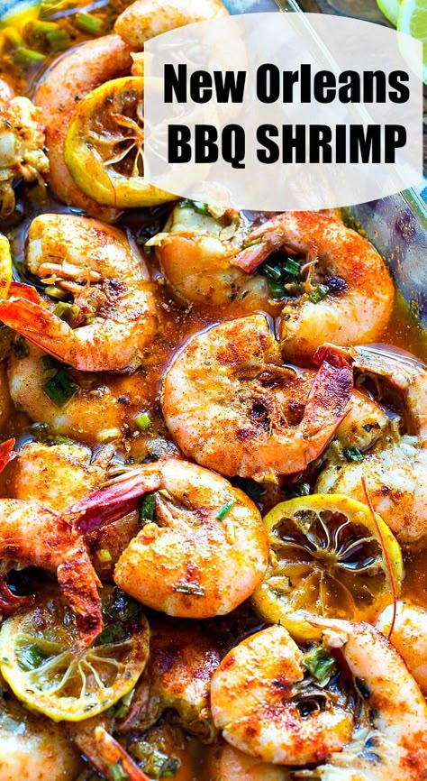 Bar B Q Shrimp Recipe, New Orleans Bbq Shrimp And Grits, Barbeque Shrimp, New Orleans Bbq Shrimp, Shrimp Bbq Recipes, Shrimp Appetizer Recipes, Barbecue Shrimp, Bbq Fish, Recipes For Parties