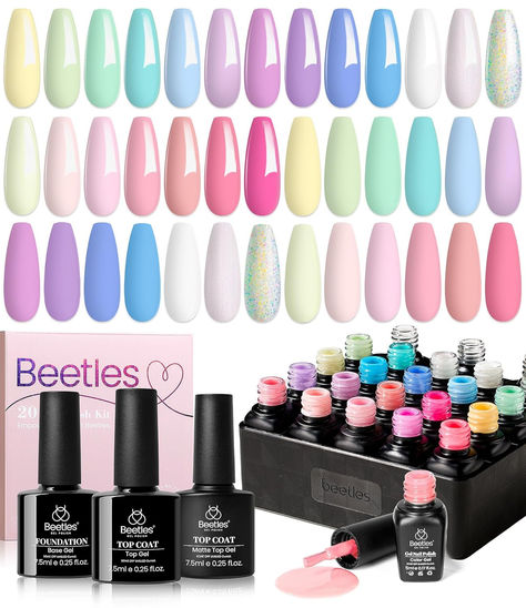 Beetles Gel Polish, Blue Gel Nails, Mom Beauty, Pastel Nail, Glitter Gel Polish, Gel Nail Tips, Pink Gel, Gel Nail Kit, Nail Polish Kits