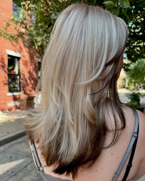 moody platinum toned with @redkenpro @redken •10VV 10T 9G 9N clear •4NB 4NA #platinumblonde #twotonedhair #blonde #lowlights #redken #redkenobsessed #redkenshadeseq #althair #highcontrasthair #phillyhairstylist #phillyhair #phillyhairsalon #althairstylist #haircolorist @modernsalon @american_salon @hairbrained_official @hair_slayerz @elevatehair Cool Toned Lowlights, Platinum Blonde Lowlights, Lowlights In Hair, Blonde Cool Tone Highlights, Low Maintenance Platinum Blonde, Platinum With Lowlights, Platinum Hair With Lowlights, Soft Alt Hair, Blonde And Lowlights