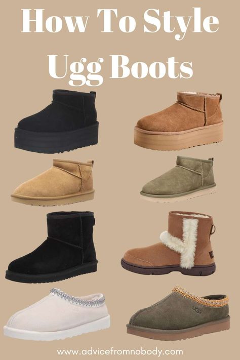 Uggs are incredibly comfy and warm, and also a versatile fashion staple. With a little creativity, you can style your Uggs to create chic and stylish looks... Boots Like Uggs, Ultra Mini Uggs Boots, Styling Ultra Mini Platform Uggs, Black Mini Boots Outfit, Ugg Super Mini Outfit, How To Wear Ugg Ultra Mini Boots, What To Wear With Ugg Mini Boots, Nuemal Ugg, How To Wear Ultra Mini Uggs