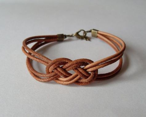 How to Make Leather Cord Bracelets with Charms - 5 steps Sailor Knot Bracelet, Sailor Knot, Sterling Silver Jewelry Bracelets, How To Make Leather, Sailor Knots, Leather Cord Bracelets, Leather Jewellery, Cord Jewelry, Bracelet Knots