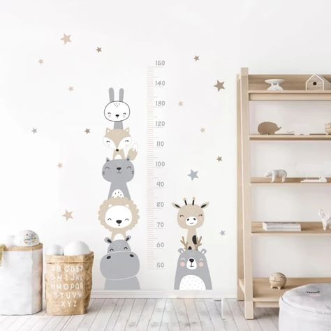 Cartoon Baby Height Measurement Lion Hippo Rainbow Wall Sticker Nursery Vinyl Wall Decals Kids Room Interior Home Decor Gifts _ - AliExpress Mobile Pvc Sheet, Height Measurement, Kids Room Wall Decals, Height Chart, Nursery Decals, Nursery Wall Stickers, Kids Interior Room, Removable Wall Decals, Kids Wall Decals