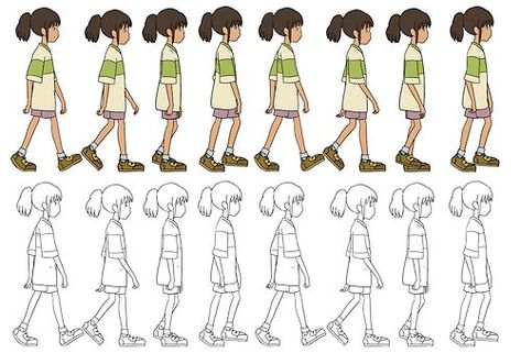 walk-cycle13 Walk Cycle Reference, Animation Walk Cycle, Cycle Drawing, Comics Sketch, Walking Animation, Walking Poses, Walk Cycle, Learn Animation, Character Design Cartoon