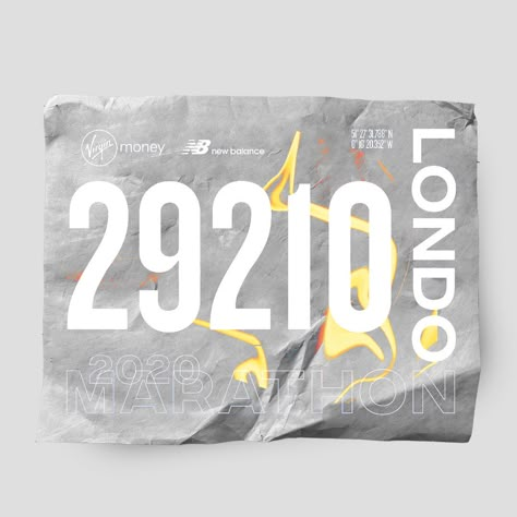 Bib number concept for London Marathon Marathon Design, Running Bibs, Race Bibs, Number Design, Sportswear Design, London Marathon, Fun Run, Number Cards, Instagram Design