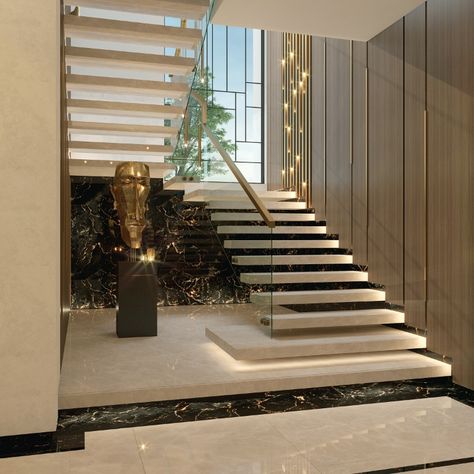 Modern Contemporary Stair Rail Ideas, Stairs Wall Design Modern, Stairs Railing Ideas, Contemporary Stairs Design, Architecture Stairs, تحت الدرج, Stairs Railing, Staircase Interior Design, Modern Stair Railing