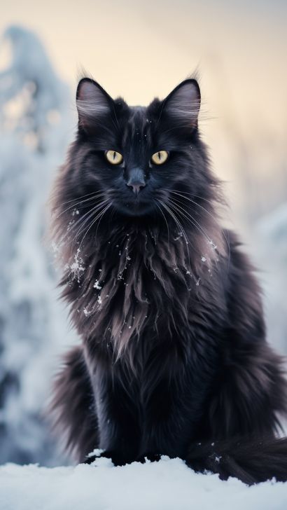 Norwegian Forest Cat Lifespan - How Long Do They Live? Average Norwegian Forest Cat Breed Life Expectancy - Complete Guide Norwegian Forest Cat Black, Black Norwegian Forest Cat, Norwegian Forest Kittens, Norwegian Cat, Cut Cat, Shorthair Cat, British Shorthair Cats, Gorgeous Cats, Norwegian Forest