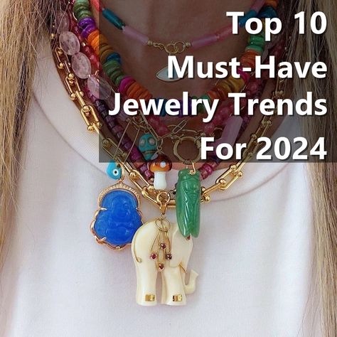 Looking to stay on top of the latest jewelry trends for 2024? Check out our list of the top 10 must-have jewelry trends that will elevate your style game this year. From statement earrings to layered necklaces, these pieces are sure to make a statement. Stay ahead of the fashion curve with these stunning jewelry pieces! Necklaces Trend 2024, 2024 Necklace Trend, Earrings 2024 Trends, Necklace Trends 2024, Trending Jewelry 2024, Jewelry 2024 Trends, 2024 Jewelry Trend, Jewelry Trends 2024, Statement Necklace Outfit