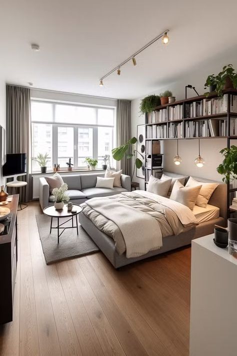 Studio Apartment Decor Ideas, Studio Apartment Decor, Small Studio Apartment Decorating, Cozy Studio Apartment, Apartment Decor Ideas, Tiny Studio Apartments, Mini Apartments, Studio Apartment Living, Studio Apartment Design